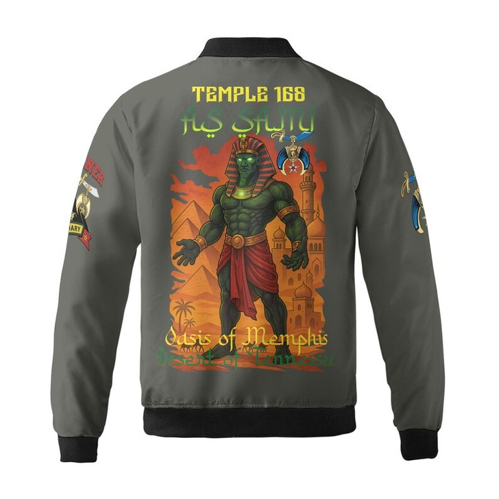 Custom Temple Name Nobles Mystic Shrine AEAONMS Pharaoh Pyramids Legendary Freemasonry 3D Bomber Jacket Size S-5XL