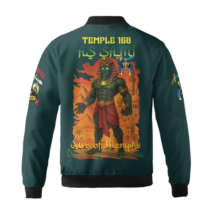 Custom Temple Name Nobles Mystic Shrine AEAONMS Pharaoh Pyramids Legendary Freemasonry 3D Bomber Jacket Size S-5XL