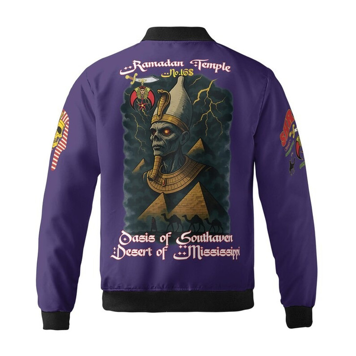 Custom Temple Name Nobles Mystic Shrine AEAONMS 1893 PHA Mythical Pharaoh Freemasonry 3D Bomber Jacket Size S-5XL