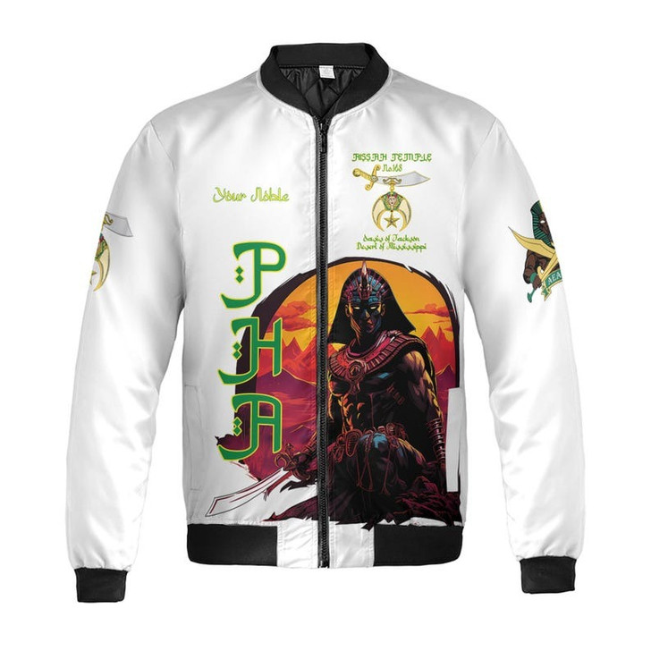 Custom Temple Name Nobles Mystic Shrine AEAONMS Sons Of The Desert Freemasonry 3D Bomber Jacket Size S-5XL
