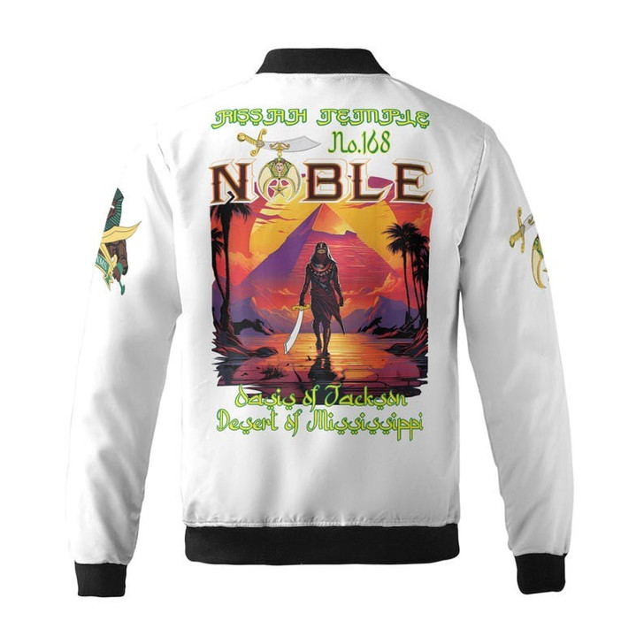 Custom Temple Name Nobles Mystic Shrine AEAONMS Sons Of The Desert Freemasonry 3D Bomber Jacket Size S-5XL