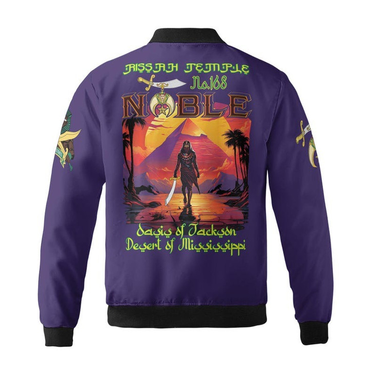 Custom Temple Name Nobles Mystic Shrine AEAONMS Sons Of The Desert Freemasonry 3D Bomber Jacket Size S-5XL