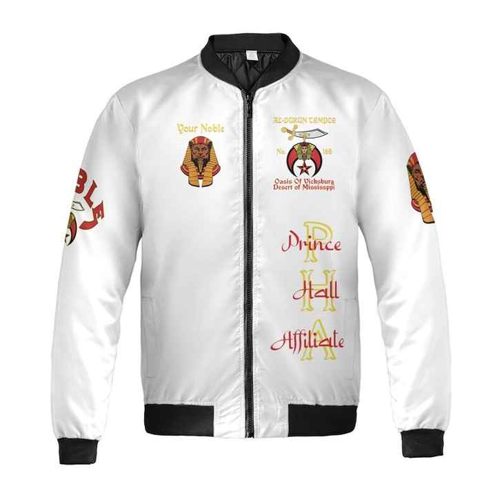 Custom Temple Name Nobles Mystic Shrine AEAONMS King Of The Desert Freemasonry 3D Bomber Jacket Size S-5XL