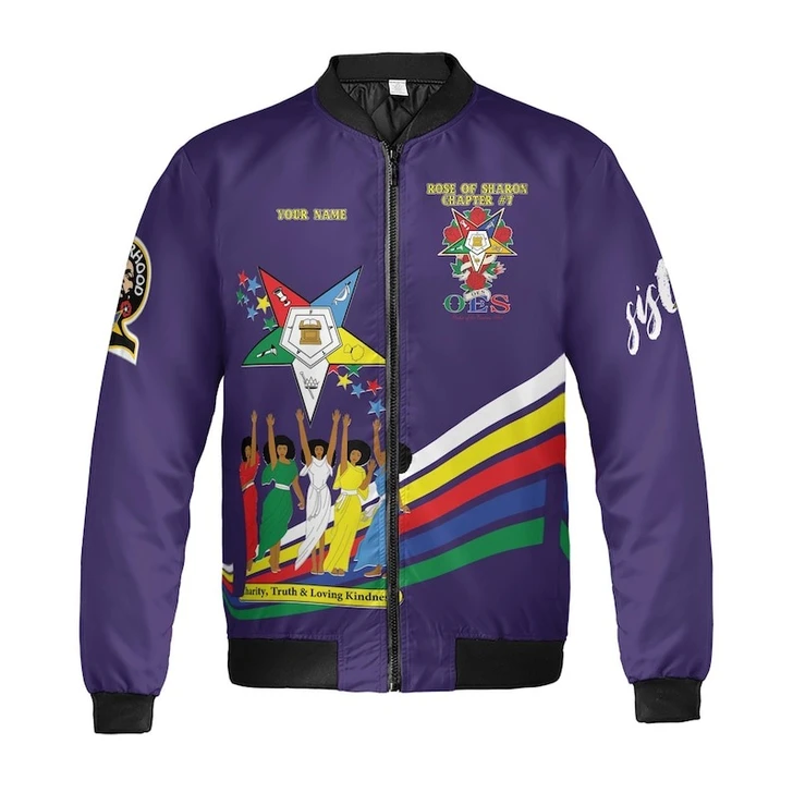 Custom Chapter Name OES Diva Sisters Order of the Eastern Sister Destined To Shine Women 3D Bomber Jacket Size S-5XL