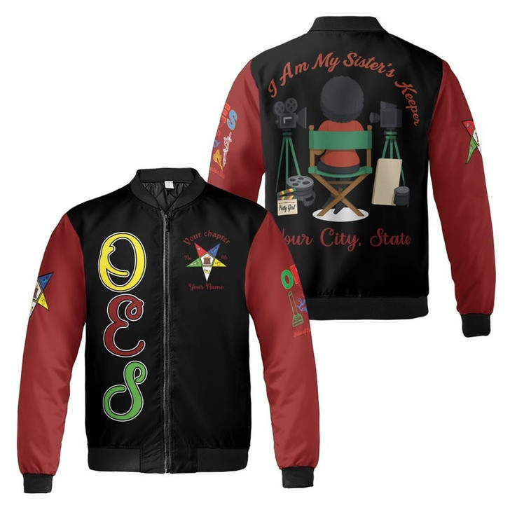 Custom Chapter Name OES Order Of The Eastern Star I Am My Sisters Keeper 3D Bomber Jacket Size S-5XL