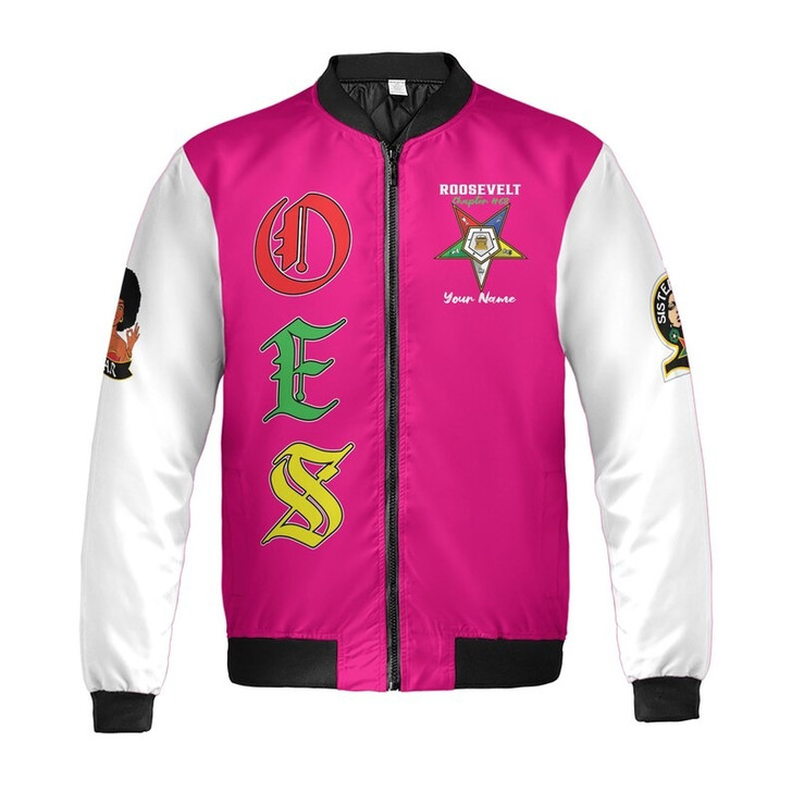 Custom Chapter Name OES Order Of The Eastern Star Sisterhood 3D Bomber Jacket Size S-5XL