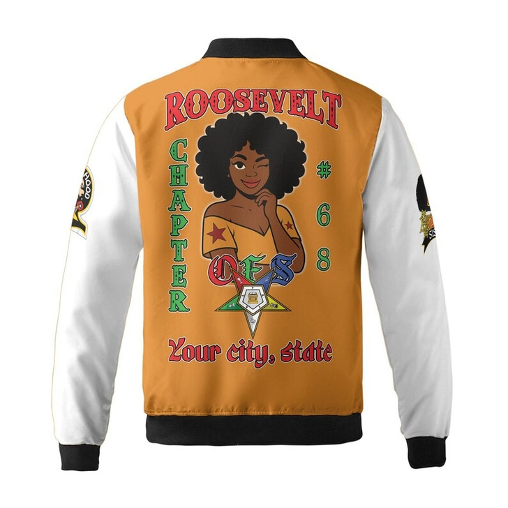 Custom Chapter Name OES Order Of The Eastern Star Sisterhood 3D Bomber Jacket Size S-5XL