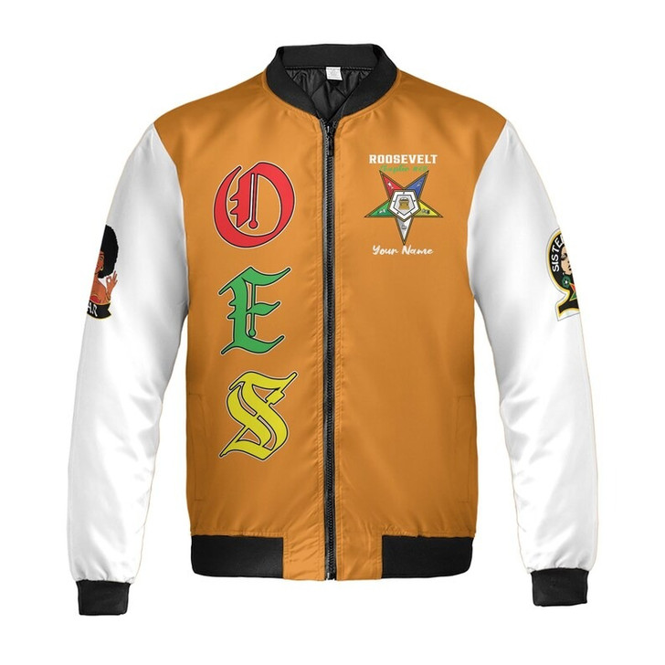 Custom Chapter Name OES Order Of The Eastern Star Sisterhood 3D Bomber Jacket Size S-5XL