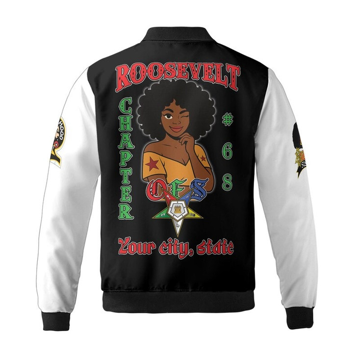 Custom Chapter Name OES Order Of The Eastern Star Sisterhood 3D Bomber Jacket Size S-5XL