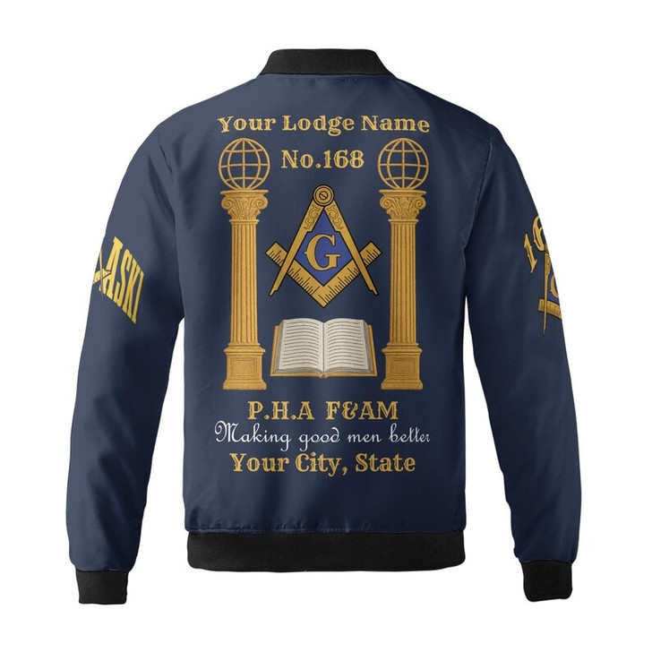 Personalized Lodge Name Freemasonry Prince Hall PHA F&AM To Be One Ask One 3D Bomber Jacket Size S-5XL