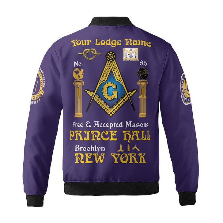 Personalized Lodge Name Freemasonry Prince Hall Making Good Men Better 3D Bomber Jacket Size S-5XL