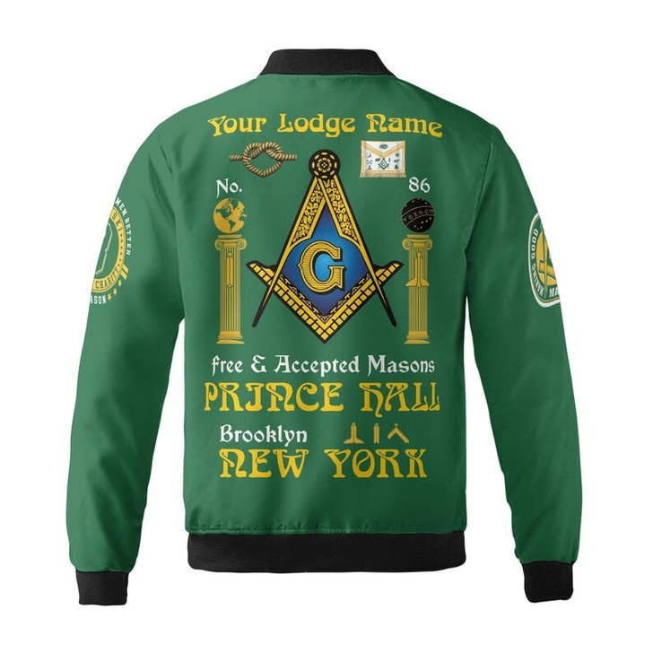 Personalized Lodge Name Freemasonry Prince Hall Making Good Men Better 3D Bomber Jacket Size S-5XL