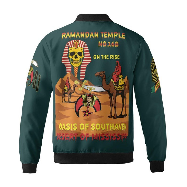 Custom Temple Name Nobles Mystic Shrine AEAONMS On The Rise 1893 PHA Freemasonry 3D Bomber Jacket Size S-5XL