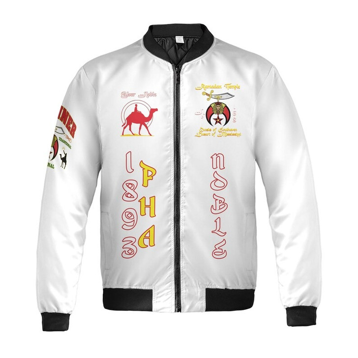 Custom Temple Name Nobles Mystic Shrine AEAONMS The Old Guard Freemasonry 3D Bomber Jacket Size S-5XL