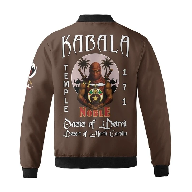 Custom Temple Name Nobles Mystic Shrine AEAONMS Desert Warrior Freemasonry 3D Bomber Jacket Size S-5XL