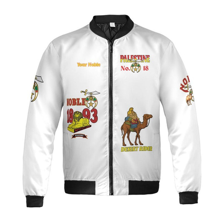 Custom Temple Name Nobles 1983 Mystic Shrine AEAONMS Pharaoh Warrior Freemasonry 3D Bomber Jacket Size S-5XL
