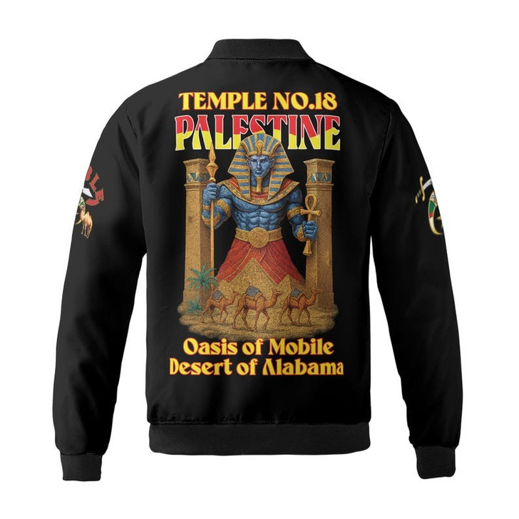 Custom Temple Name Nobles 1983 Mystic Shrine AEAONMS Pharaoh Warrior Freemasonry 3D Bomber Jacket Size S-5XL