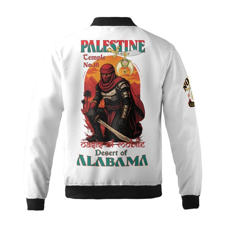 Custom Temple Name Nobles 1983 AEAONMS Warrior Sons Of The Desert Shriners Prince Hall 3D Bomber Jacket Size S-5XL
