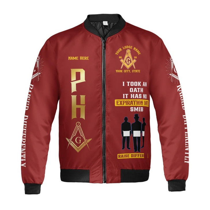 Custom Lodge Name Freemasonry I Took An Oath Smib Raise Diffferently 3D Bomber Jacket Size S-5XL