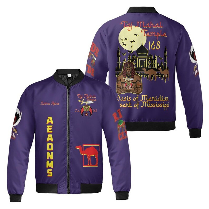 Custom Temple Name Nobles Mystic Shrine AEAONMS Temple Scene 3D Bomber Jacket Size S-5XL