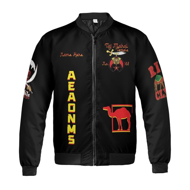 Custom Temple Name Nobles Mystic Shrine AEAONMS Temple Scene 3D Bomber Jacket Size S-5XL