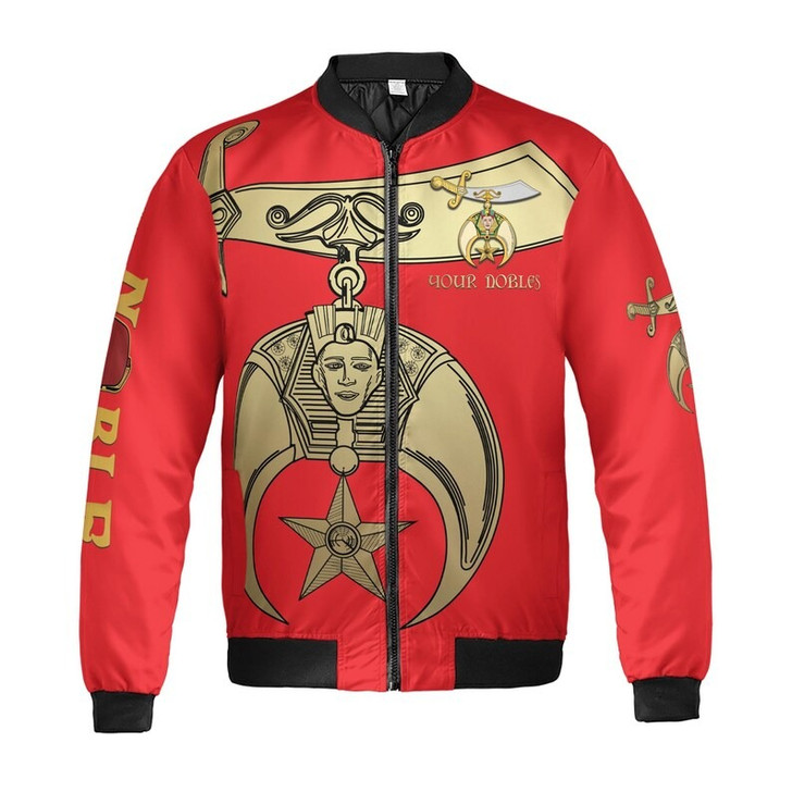 Custom Your Temple and Name Shriners Symbol, Noble Shriners 3D Bomber Jacket Size S-5XL