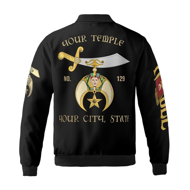 Custom Your Temple and Name Shriners Symbol, Noble Shriners 3D Bomber Jacket Size S-5XL
