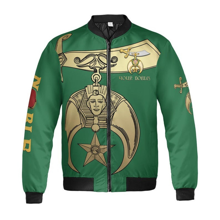 Custom Your Temple and Name Shriners Symbol, Noble Shriners 3D Bomber Jacket Size S-5XL