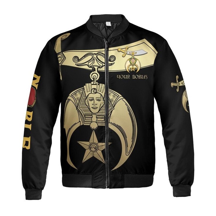 Custom Your Temple and Name Shriners Symbol, Noble Shriners 3D Bomber Jacket Size S-5XL