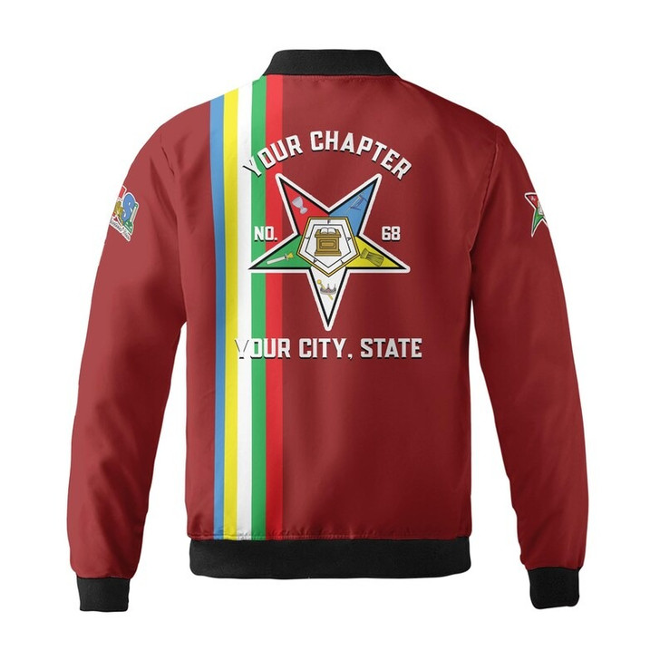Custom Chapter Name OES Order of the Eastern Star Sistar Freemasonry 3D Bomber Jacket Size S-5XL