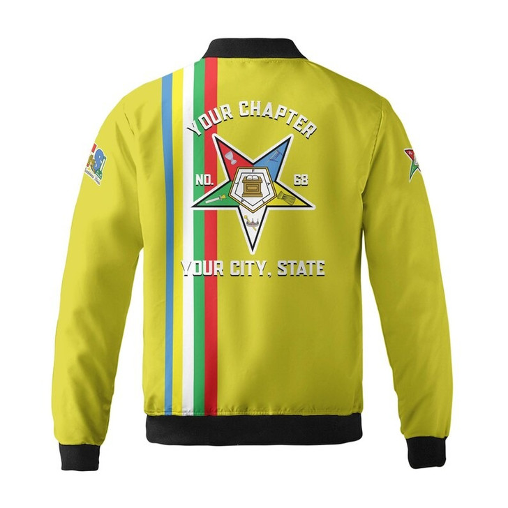 Custom Chapter Name OES Order of the Eastern Star Sistar Freemasonry 3D Bomber Jacket Size S-5XL