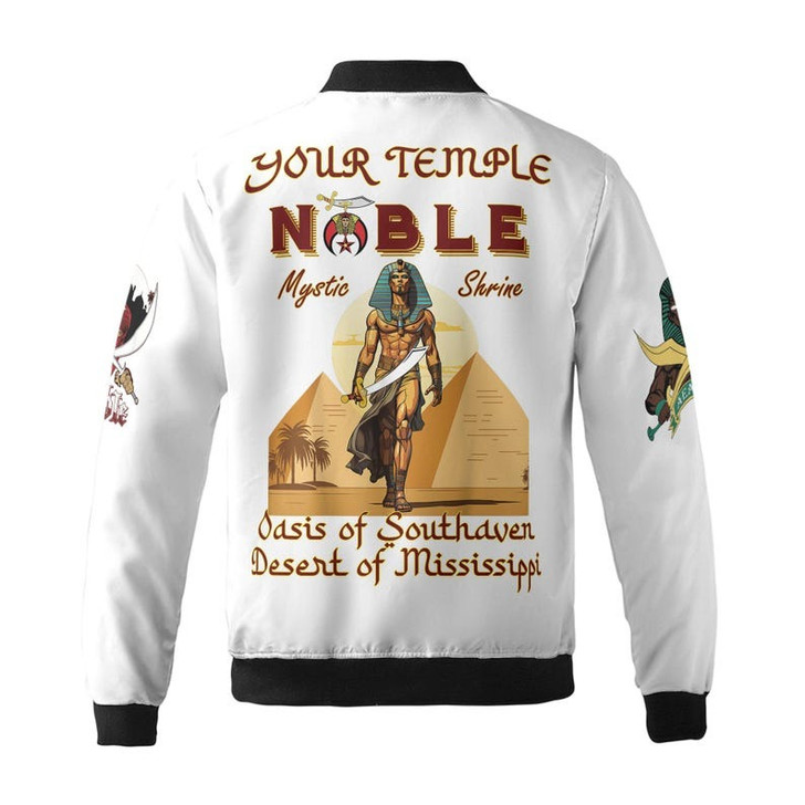 Custom Name Nobles 1893 Of The Mystic Shrine AEAONMS 3D Bomber Jacket Size S-5XL