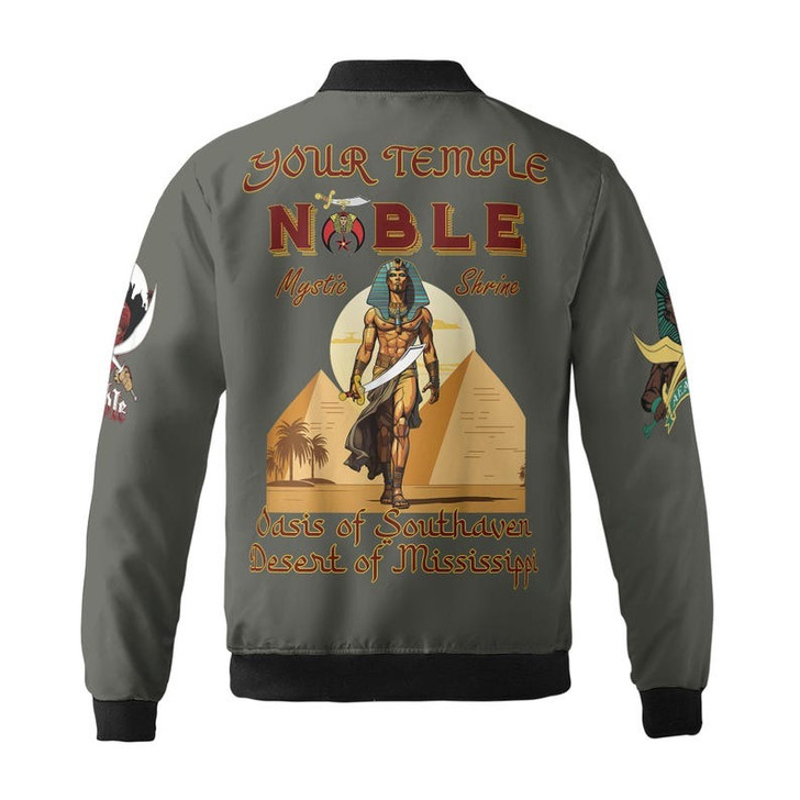 Custom Name Nobles 1893 Of The Mystic Shrine AEAONMS 3D Bomber Jacket Size S-5XL