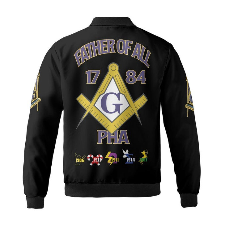 Personalized Lodge Name F&AM Prince Hall Mason Father Of All Freemasonry 3D Bomber Jacket Size S-5XL