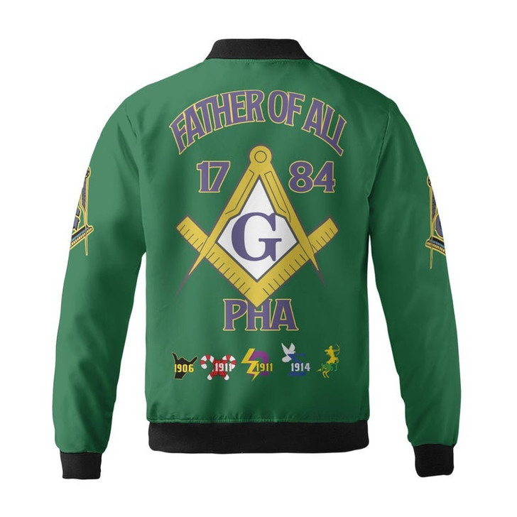 Personalized Lodge Name F&AM Prince Hall Mason Father Of All Freemasonry 3D Bomber Jacket Size S-5XL