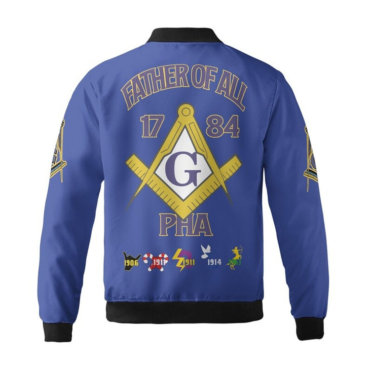 Personalized Lodge Name F&AM Prince Hall Mason Father Of All Freemasonry 3D Bomber Jacket Size S-5XL