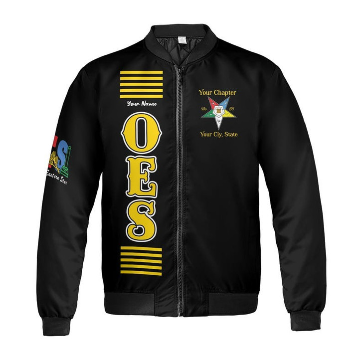 Personalized Name OES Order of Eastern Star Face ever EASTWARD toward the LIGHT 3D Bomber Jacket Size S-5XL