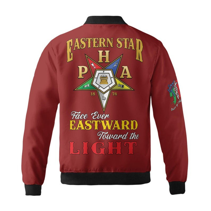 Personalized Name OES Order of Eastern Star Face ever EASTWARD toward the LIGHT 3D Bomber Jacket Size S-5XL
