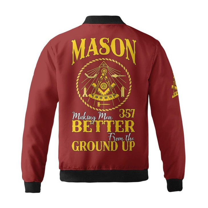 Personalized Name Past Master Making Men BETTER From the Ground Up Freemason 3D Bomber Jacket Size S-5XL