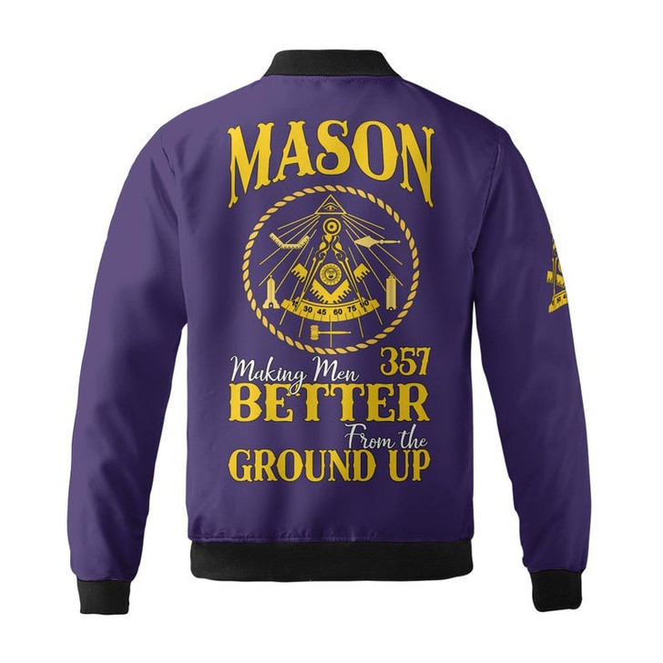 Personalized Name Past Master Making Men BETTER From the Ground Up Freemason 3D Bomber Jacket Size S-5XL