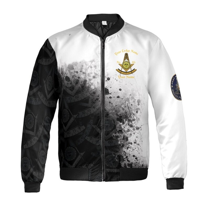 Personalized Name Past Master F&AM PHA Faith Hope Charity Freemason 3D Bomber Jacket Size S-5XL
