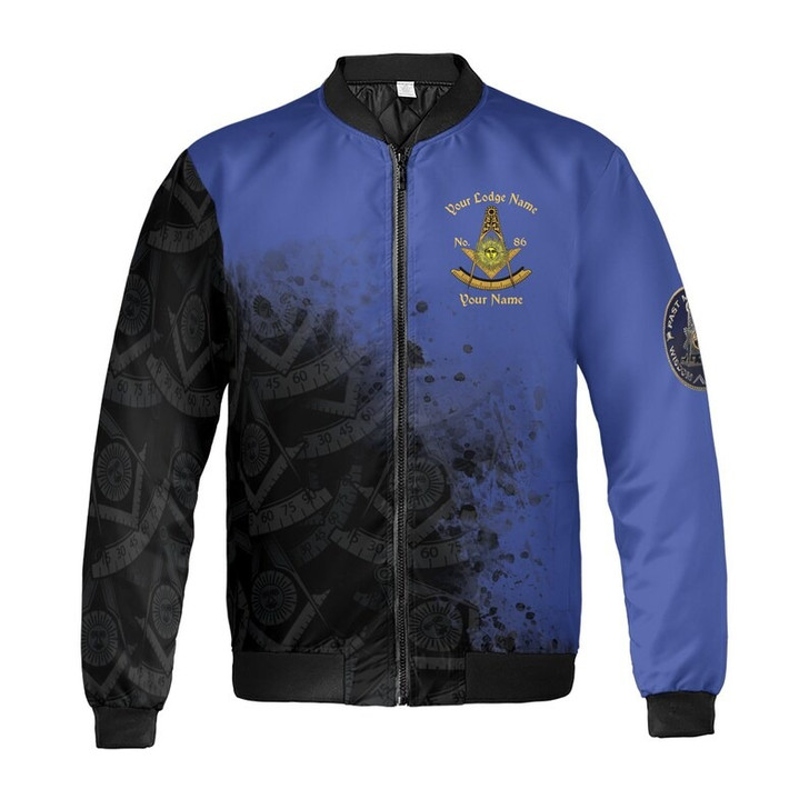 Personalized Name Past Master F&AM PHA Faith Hope Charity Freemason 3D Bomber Jacket Size S-5XL
