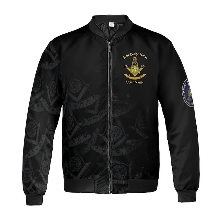 Personalized Name Past Master F&AM PHA Faith Hope Charity Freemason 3D Bomber Jacket Size S-5XL