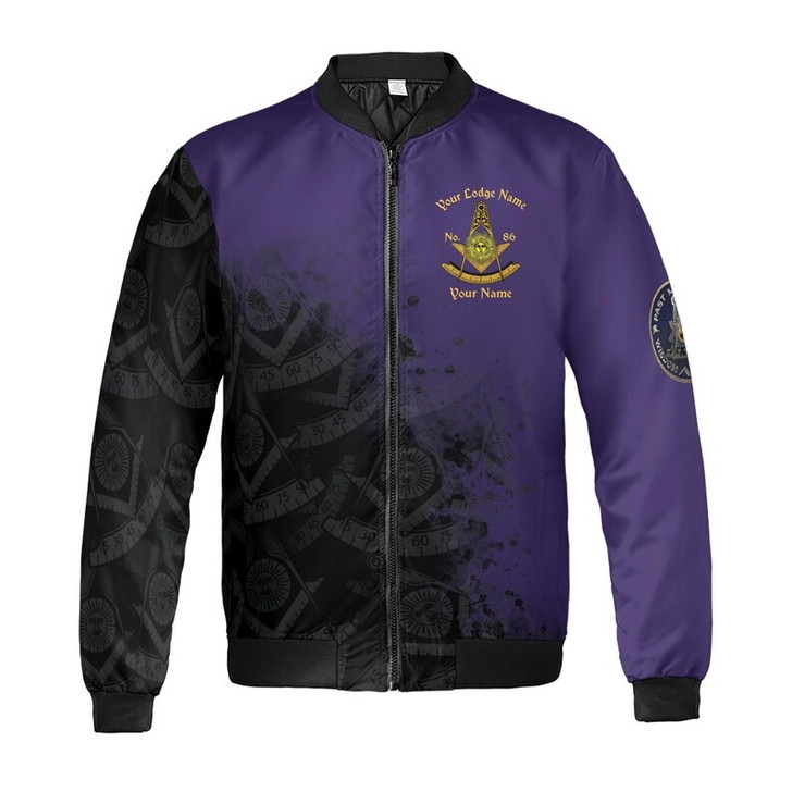 Personalized Name Past Master F&AM PHA Faith Hope Charity Freemason 3D Bomber Jacket Size S-5XL