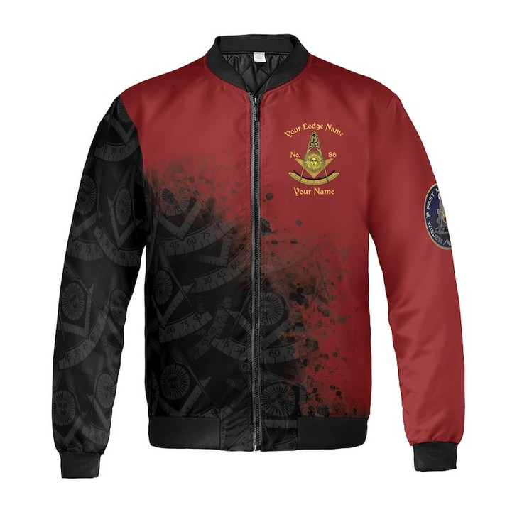Personalized Name Past Master F&AM PHA Faith Hope Charity Freemason 3D Bomber Jacket Size S-5XL