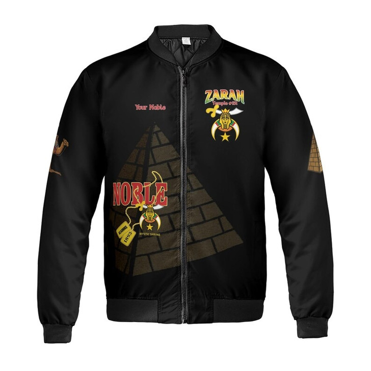 Custom Temple Name Nobles Mystic Shrine AEAONMS 1983 Noble Heritage Freemasonry 3D Bomber Jacket Size S-5XL