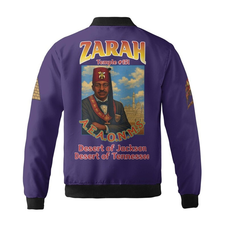 Custom Temple Name Nobles Mystic Shrine AEAONMS 1983 Noble Heritage Freemasonry 3D Bomber Jacket Size S-5XL