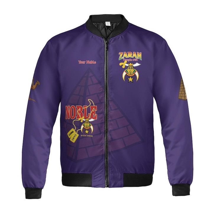 Custom Temple Name Nobles Mystic Shrine AEAONMS 1983 Noble Heritage Freemasonry 3D Bomber Jacket Size S-5XL