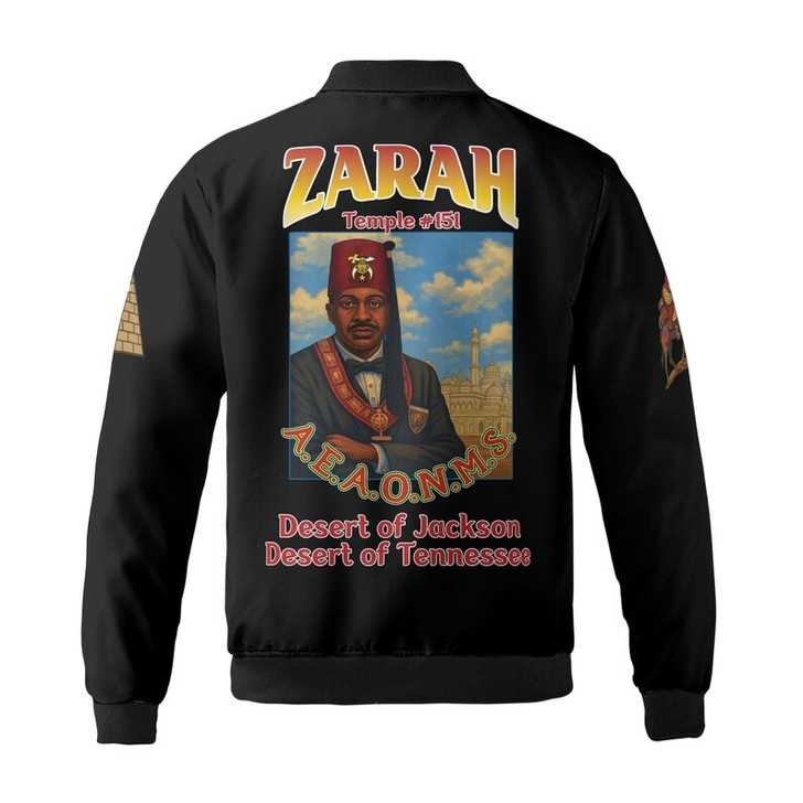 Custom Temple Name Nobles Mystic Shrine AEAONMS 1983 Noble Heritage Freemasonry 3D Bomber Jacket Size S-5XL