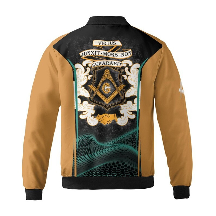 Personalized Lodge Name Masonic Virtus Junxit Mors Non Separabit Freemasonry 3D Bomber Jacket Size S-5XL